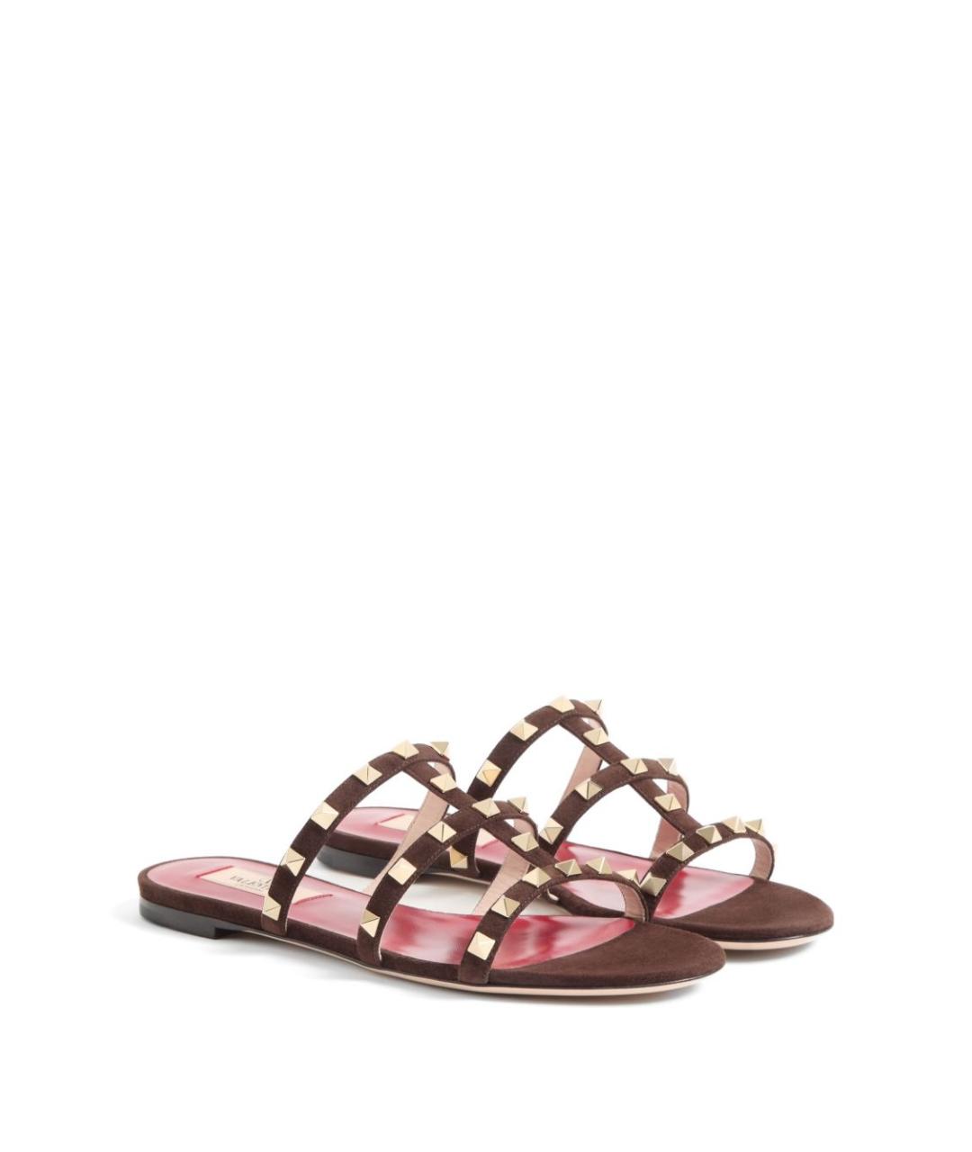 VALENTINO Коричневые кожаные сандалии, фото 4