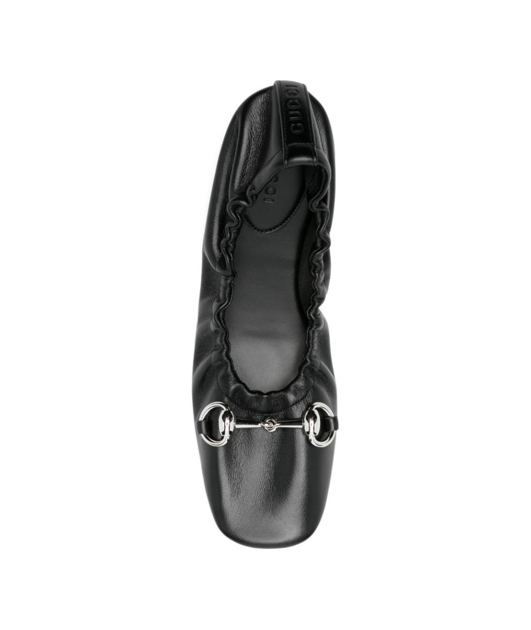 GUCCI Черные кожаные балетки, фото 3