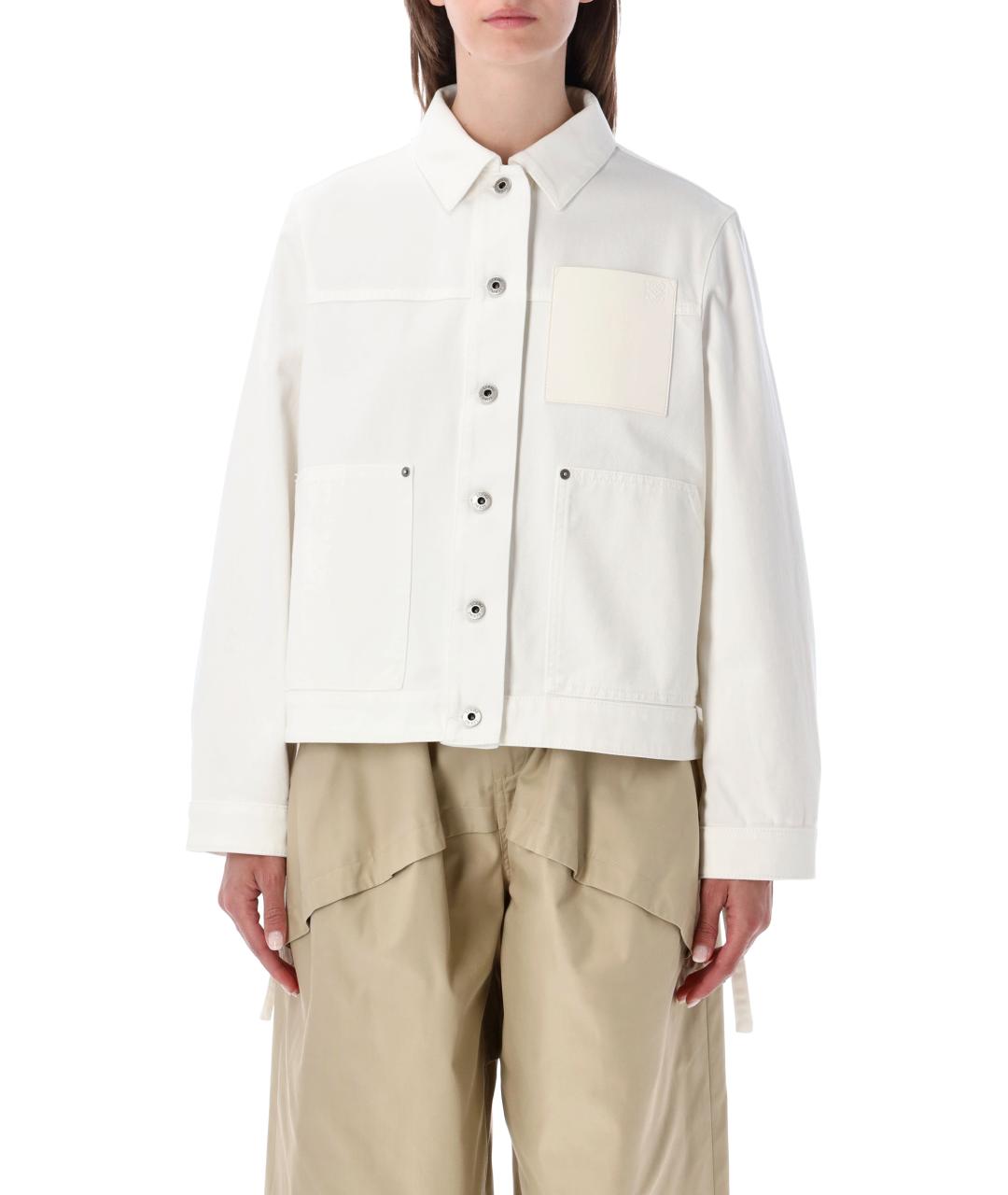 LOEWE Белая хлопковая куртка, фото 4