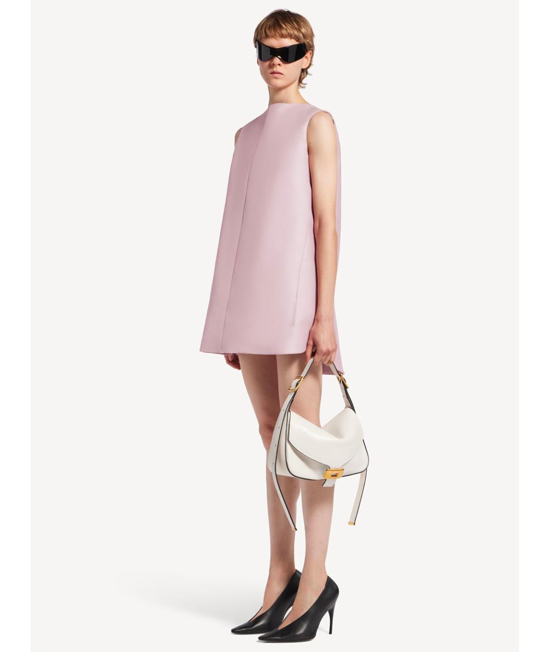 BALENCIAGA Розовое шерстяное повседневное платье, фото 2