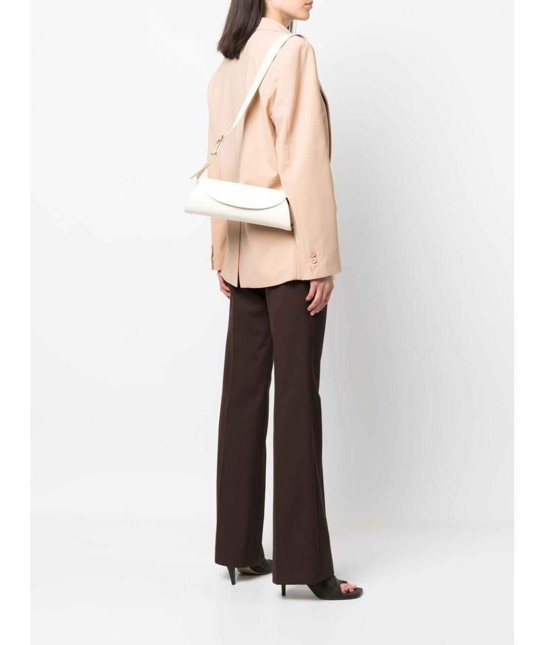JIL SANDER Белая кожаная сумка через плечо, фото 4