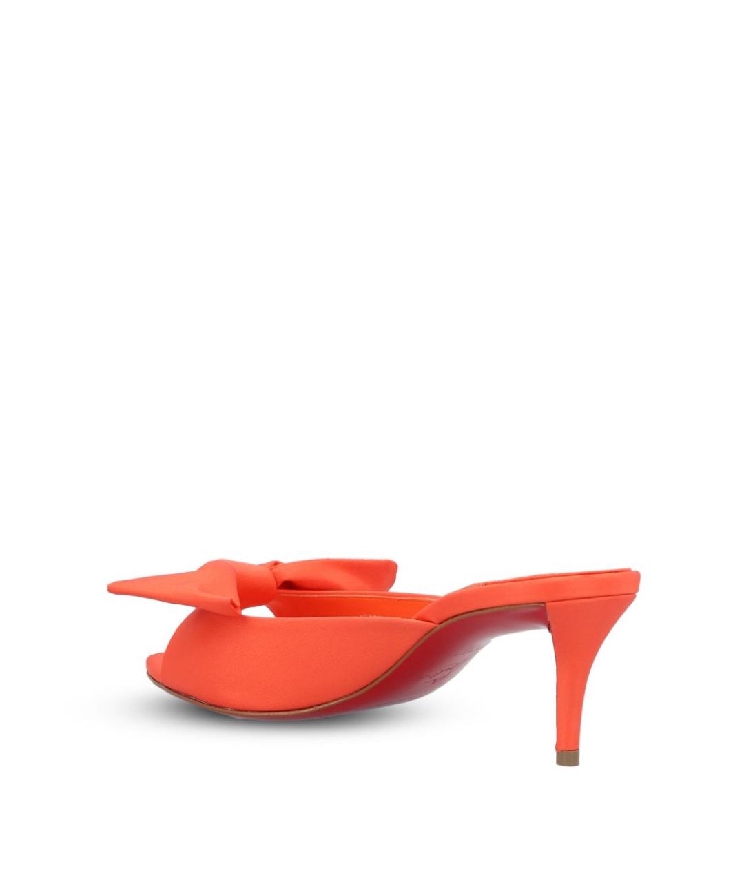CHRISTIAN LOUBOUTIN Оранжевые текстильные мюли, фото 3
