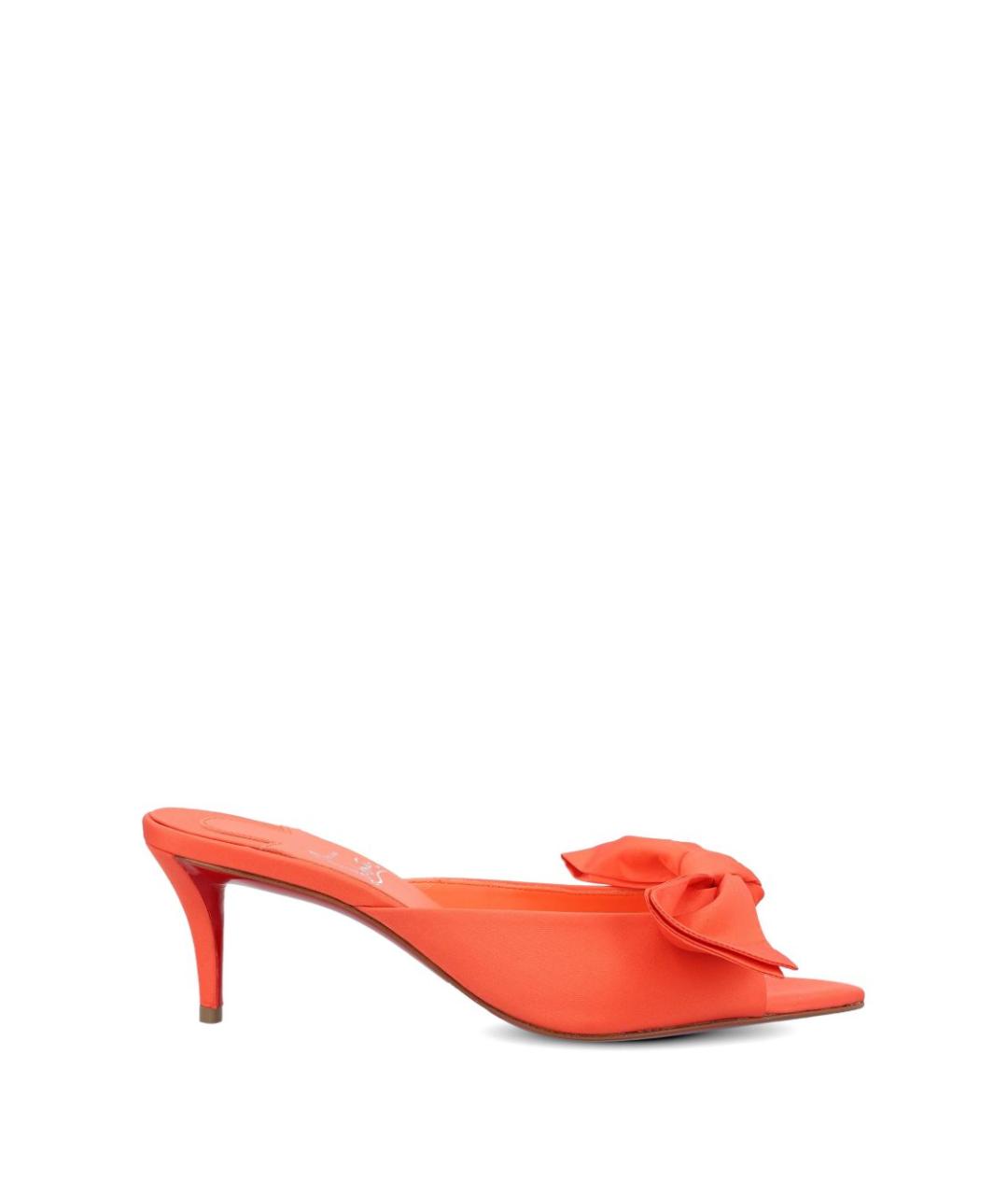 CHRISTIAN LOUBOUTIN Оранжевые текстильные мюли, фото 1