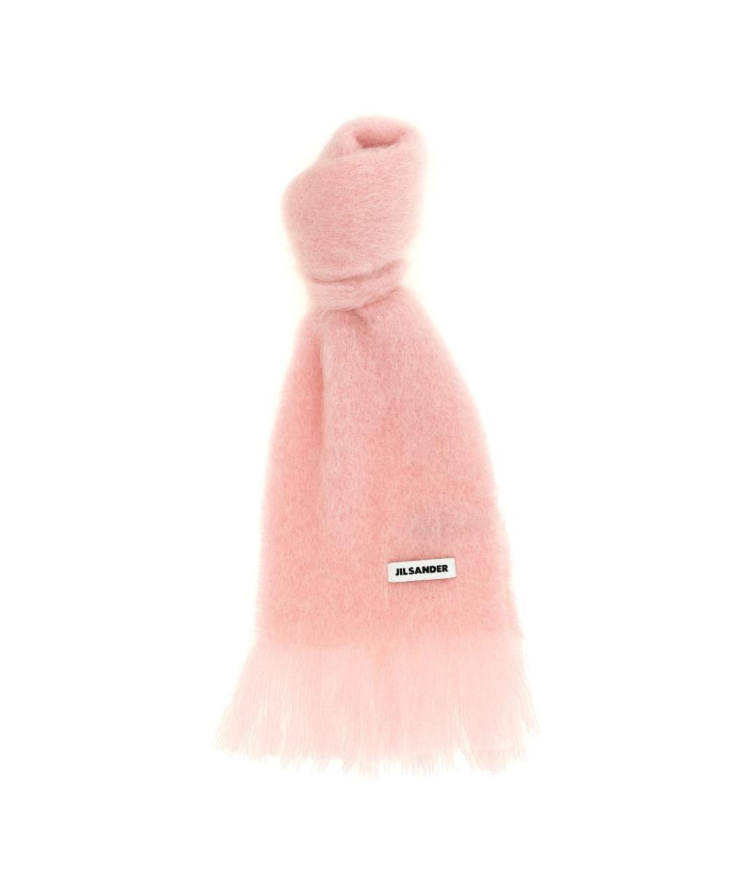 JIL SANDER Розовый шерстяной шарф, фото 1