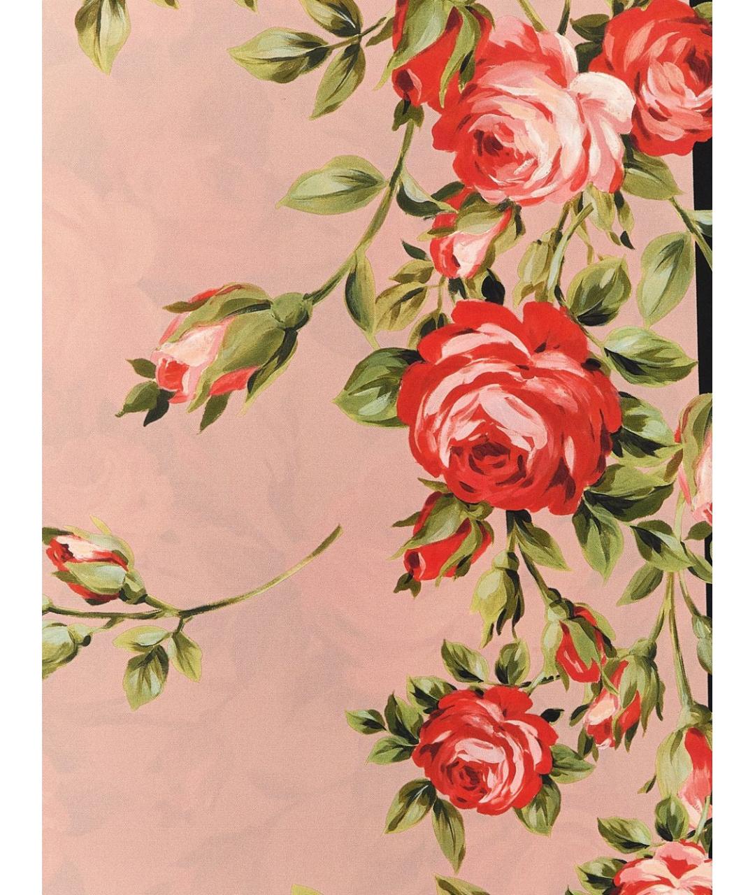 DOLCE&GABBANA Розовый шелковый шарф, фото 2