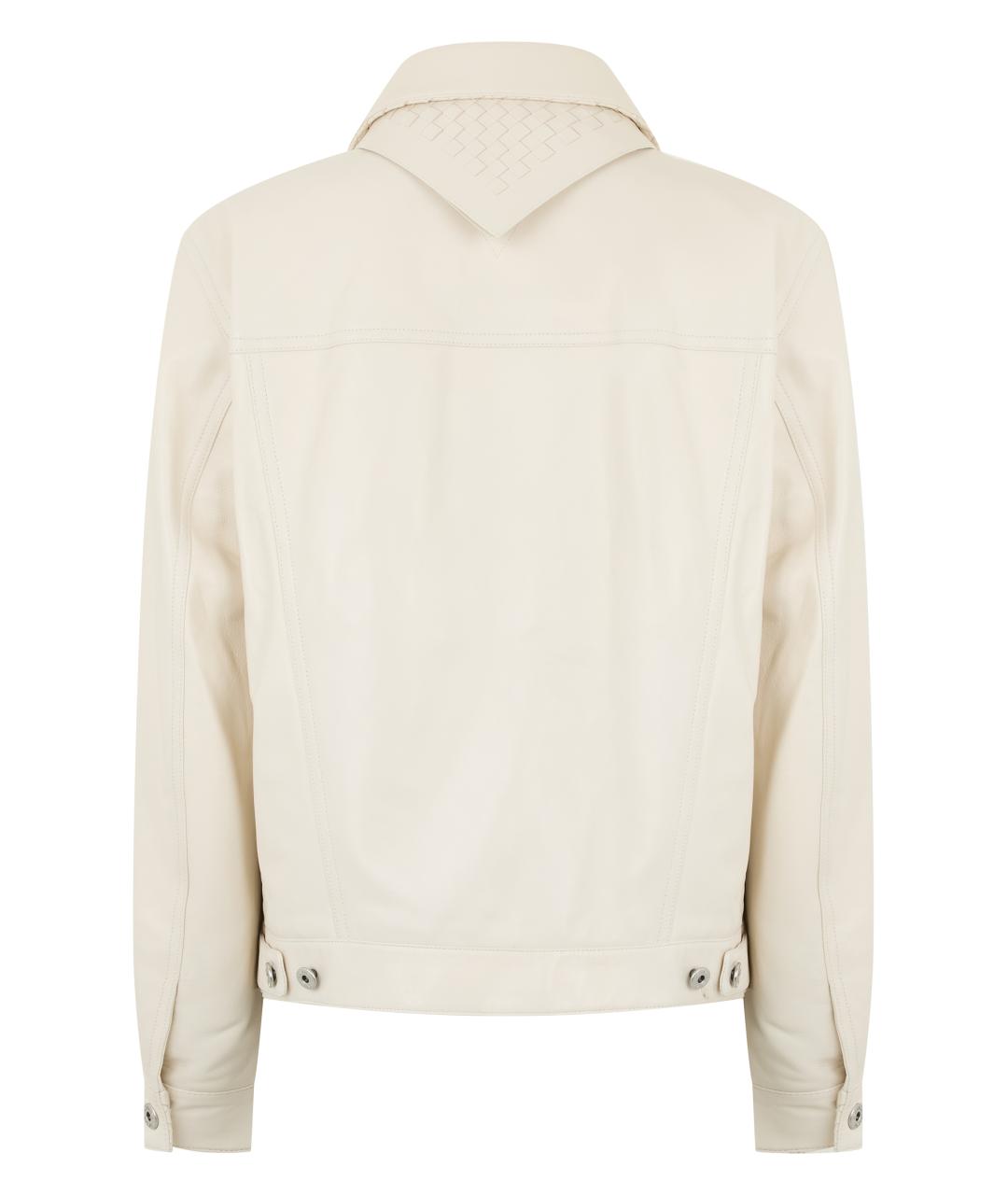 BOTTEGA VENETA Бежевая кожаная куртка, фото 2