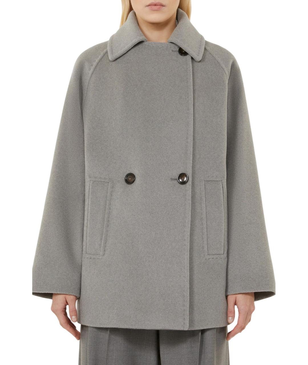 MAX MARA STUDIO Серое шерстяное пальто, фото 3