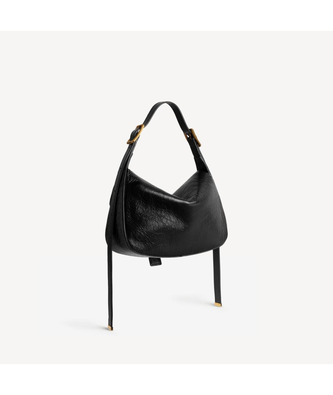 BALENCIAGA Черная кожаная сумка через плечо, фото 3