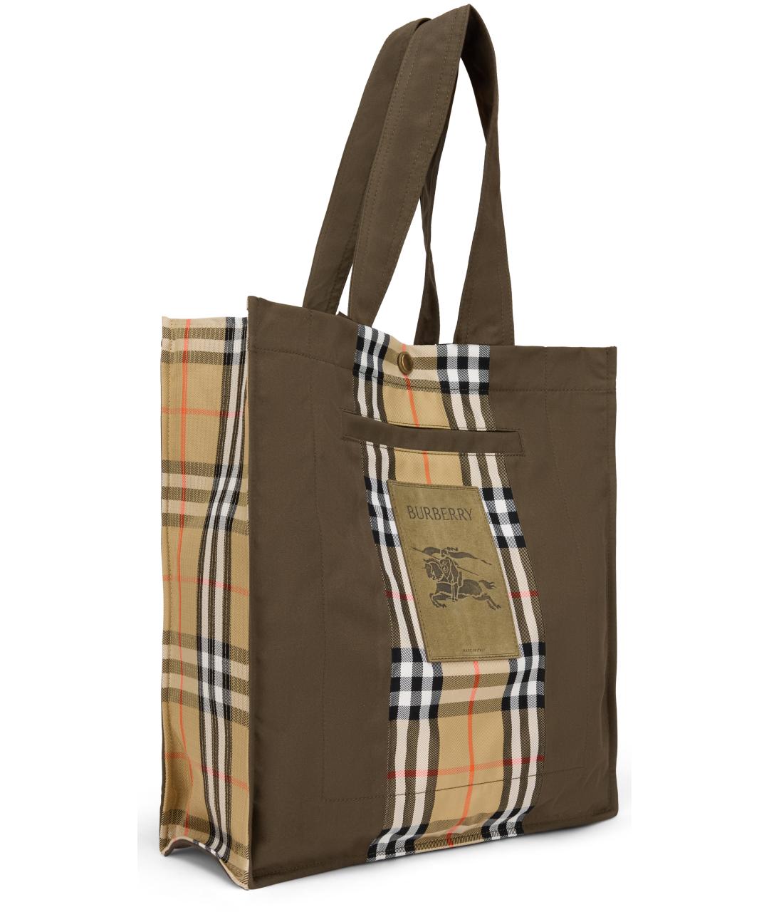BURBERRY Хаки сумка тоут, фото 3