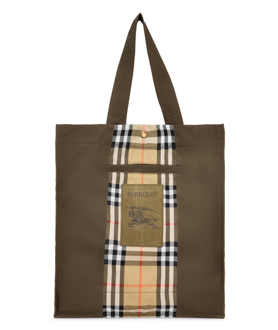 BURBERRY Хаки сумка тоут, фото 1