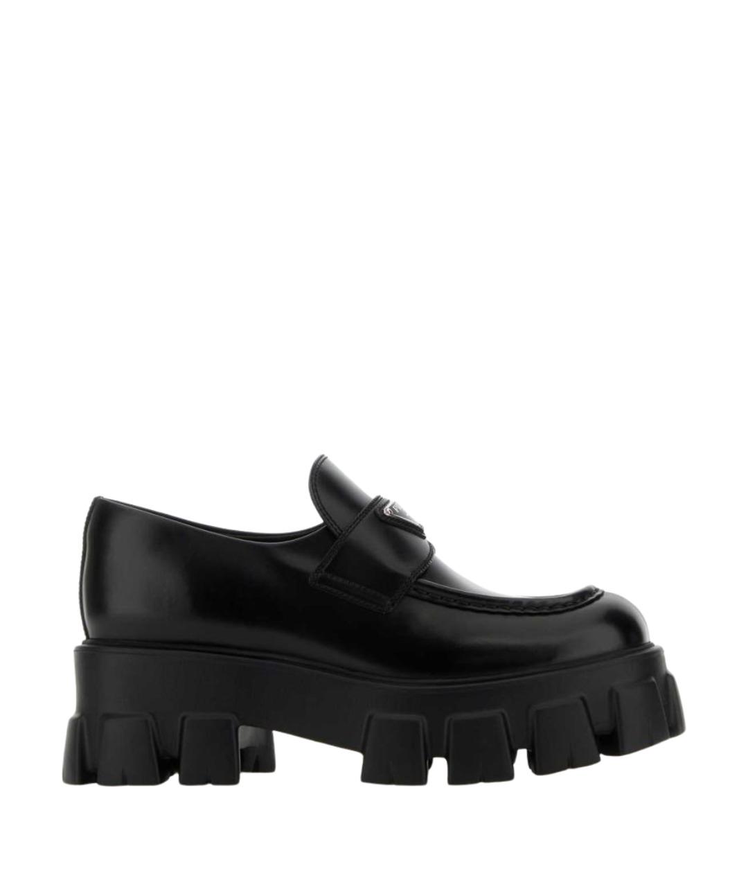 PRADA Черные кожаные лоферы, фото 1