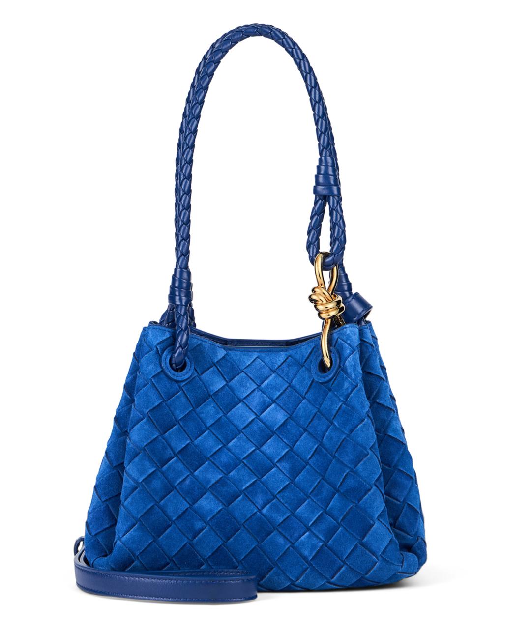 BOTTEGA VENETA Синяя кожаная сумка через плечо, фото 1