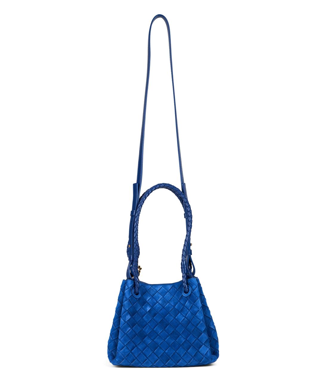 BOTTEGA VENETA Синяя кожаная сумка через плечо, фото 4
