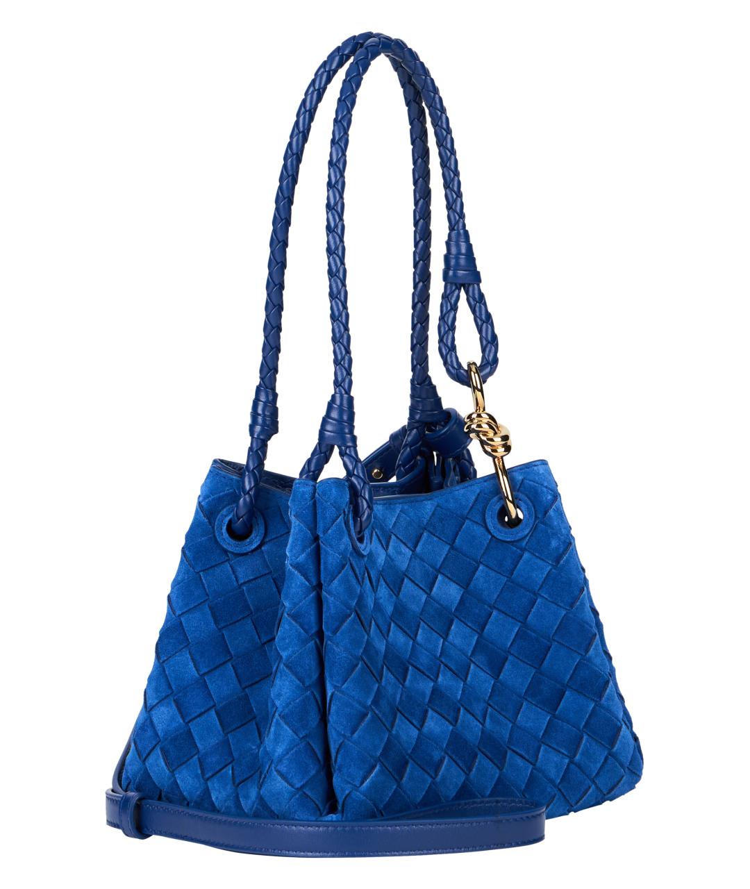 BOTTEGA VENETA Синяя кожаная сумка через плечо, фото 3