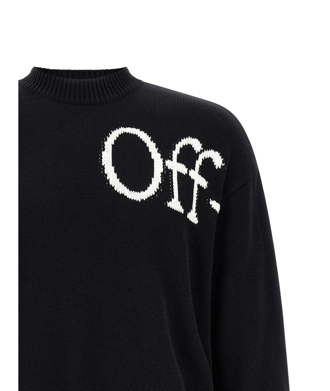 OFF-WHITE Черный хлопковый джемпер / свитер, фото 2