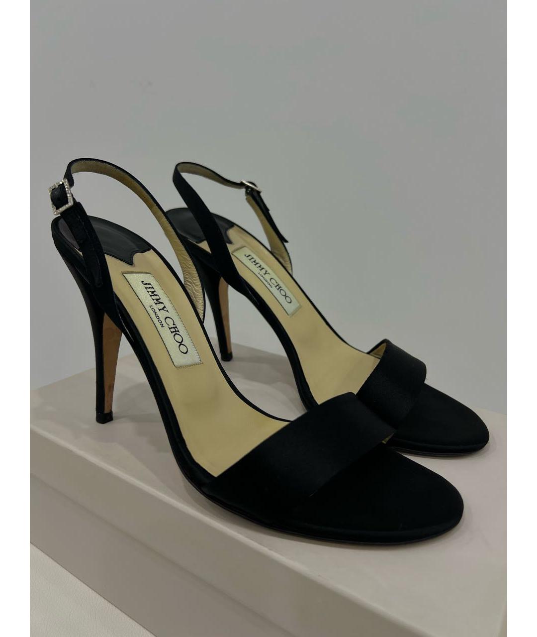 JIMMY CHOO Черные текстильные босоножки, фото 2