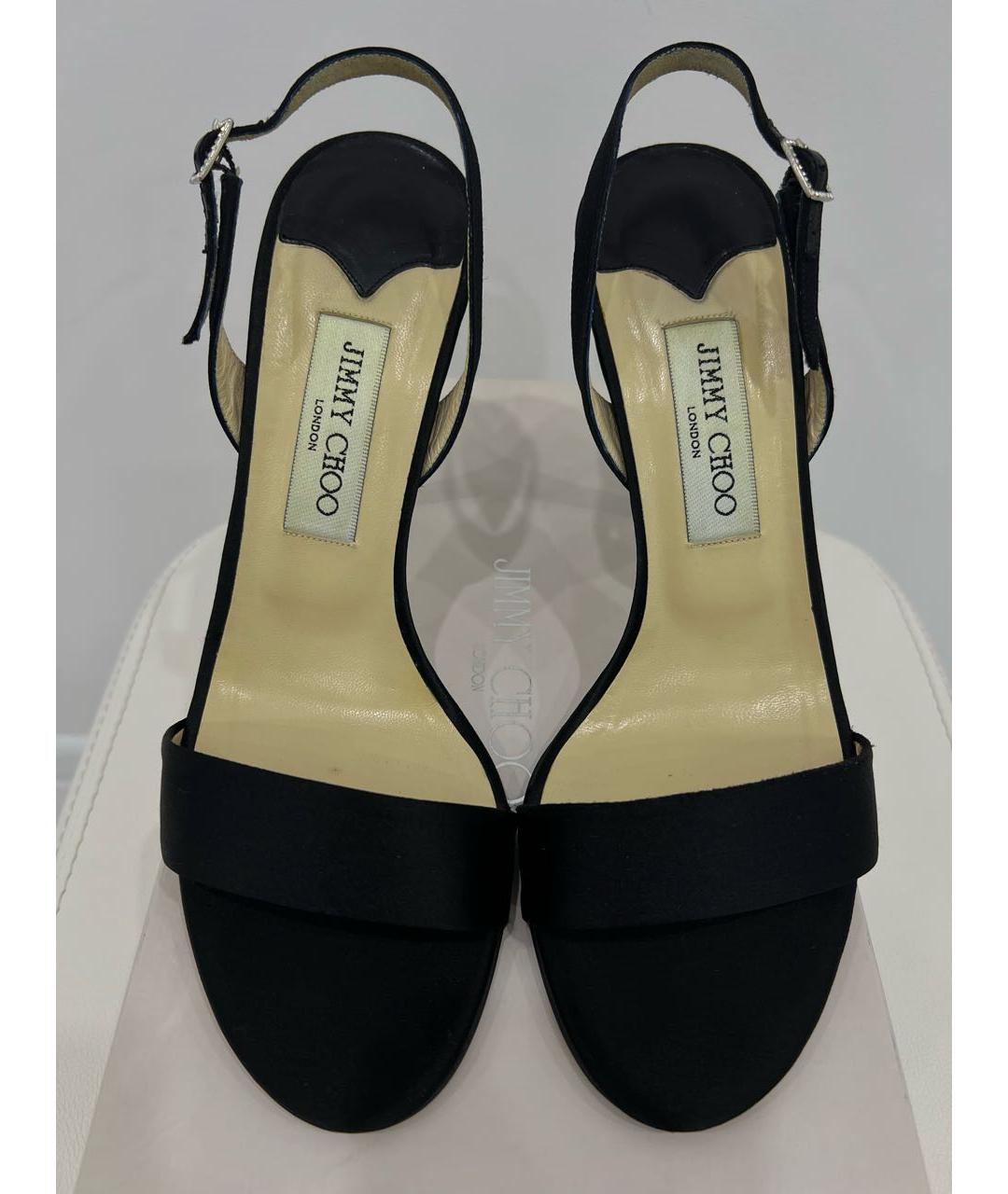 JIMMY CHOO Черные текстильные босоножки, фото 3