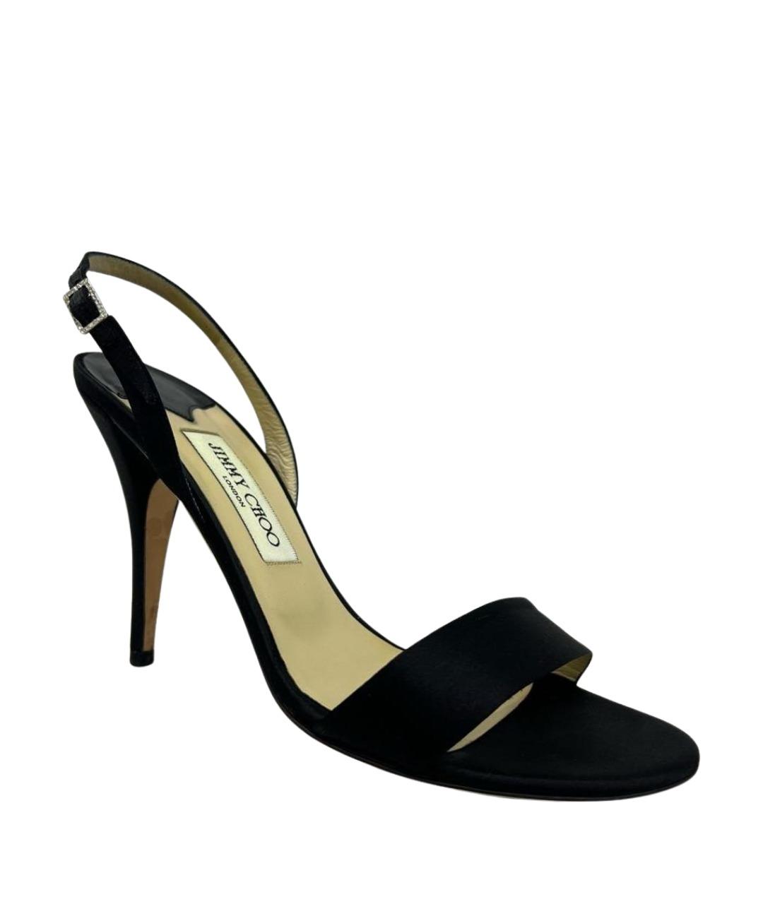 JIMMY CHOO Черные текстильные босоножки, фото 1