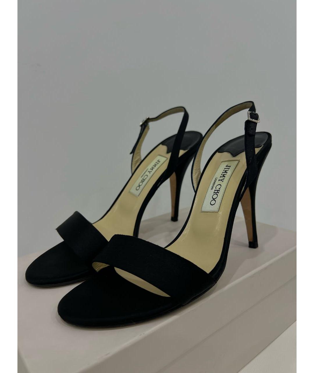 JIMMY CHOO Черные текстильные босоножки, фото 4