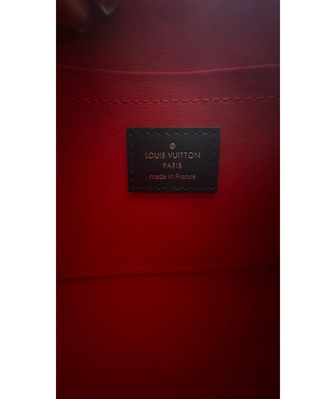 LOUIS VUITTON Коричневая тканевая сумка с короткими ручками, фото 6