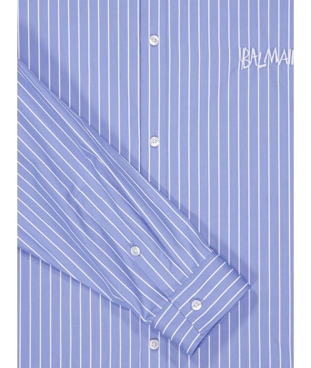 BALMAIN Голубая хлопковая кэжуал рубашка, фото 4