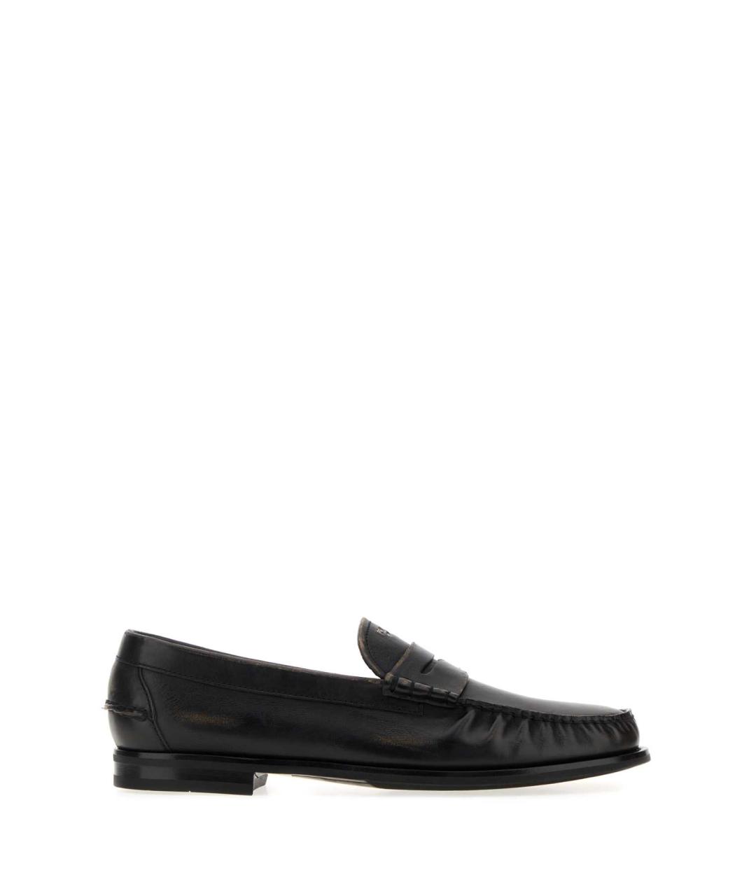 PRADA Черные кожаные лоферы, фото 1
