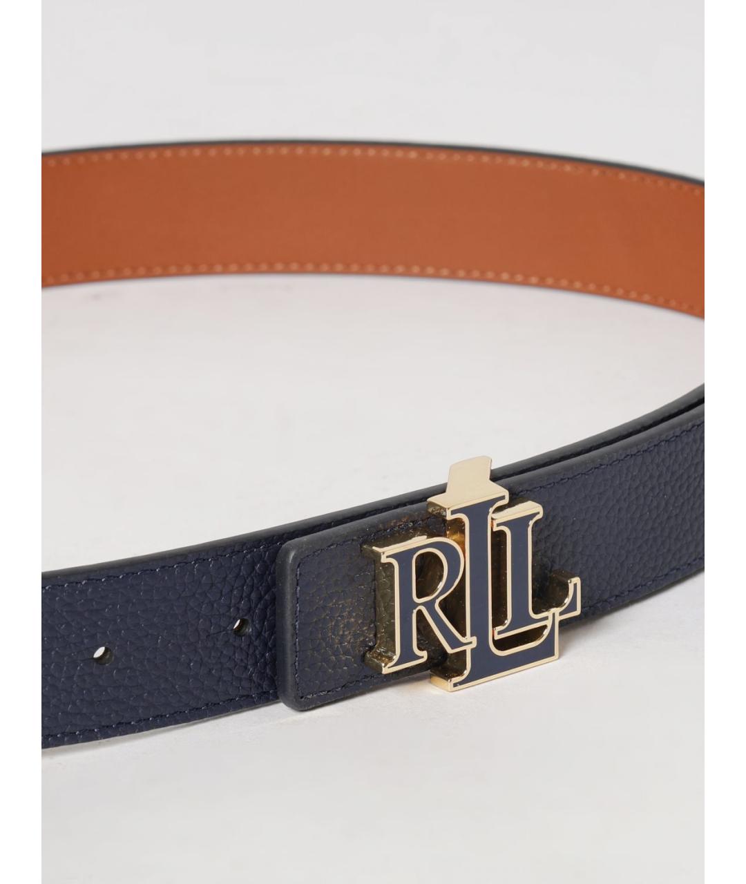 RALPH LAUREN Синий кожаный ремень, фото 3