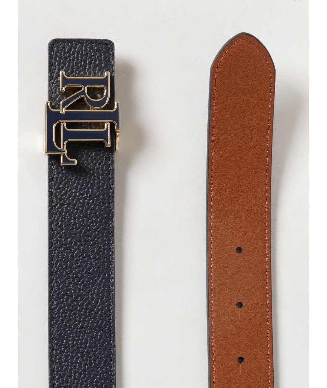 RALPH LAUREN Синий кожаный ремень, фото 4