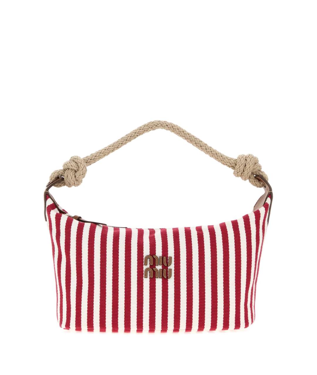 MIU MIU Красная хлопковая сумка с короткими ручками, фото 1