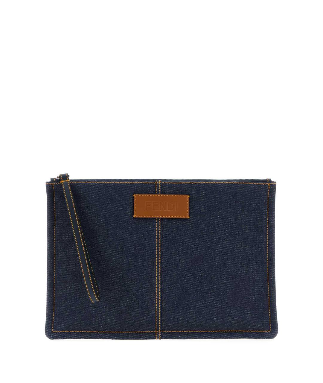 FENDI Синяя тканевая барсетка, фото 3
