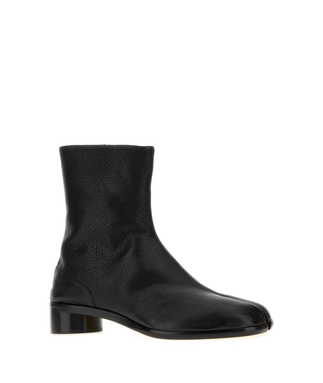 MAISON MARGIELA Черные кожаные низкие ботинки, фото 2