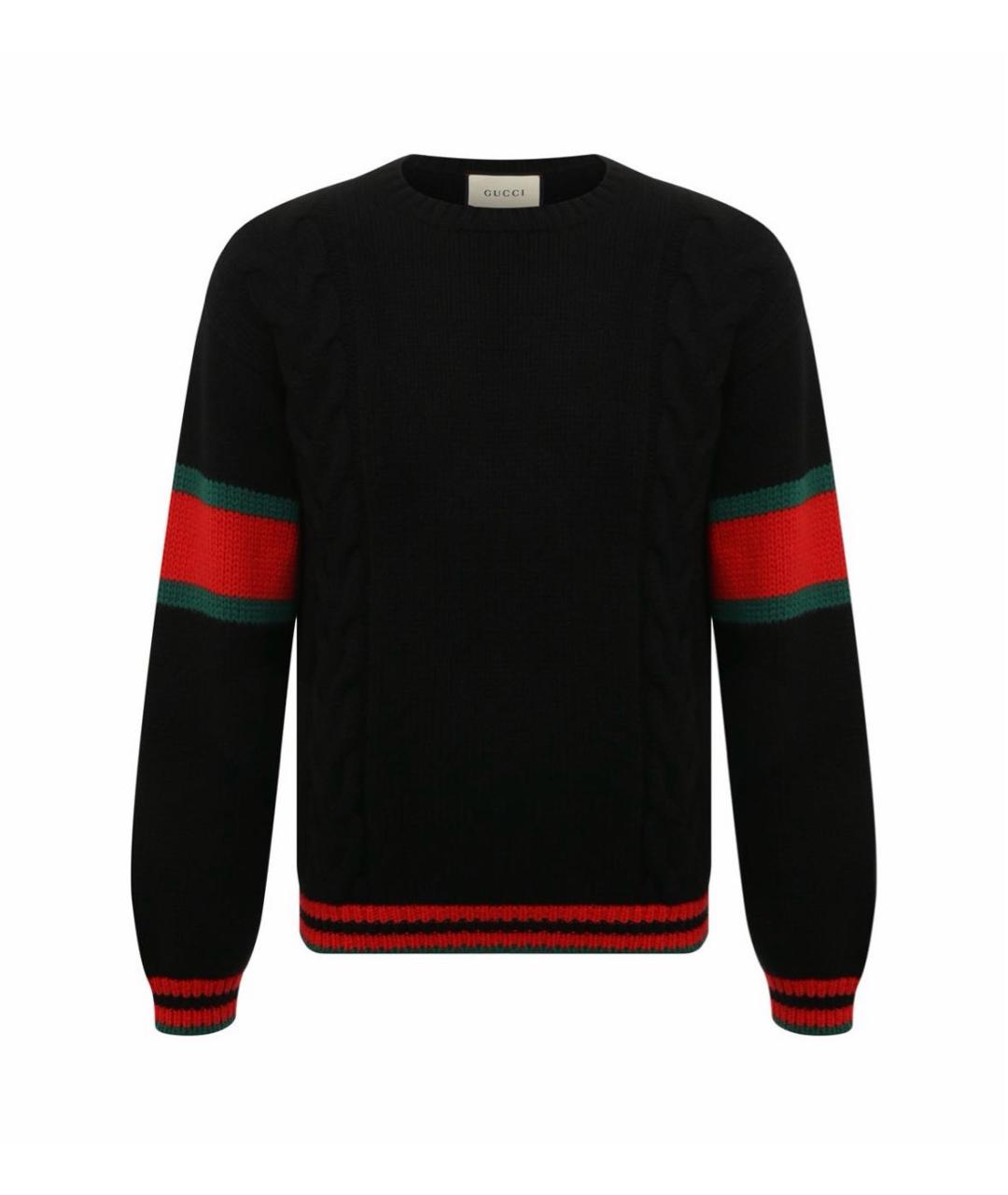 GUCCI Черный шерстяной джемпер / свитер, фото 7