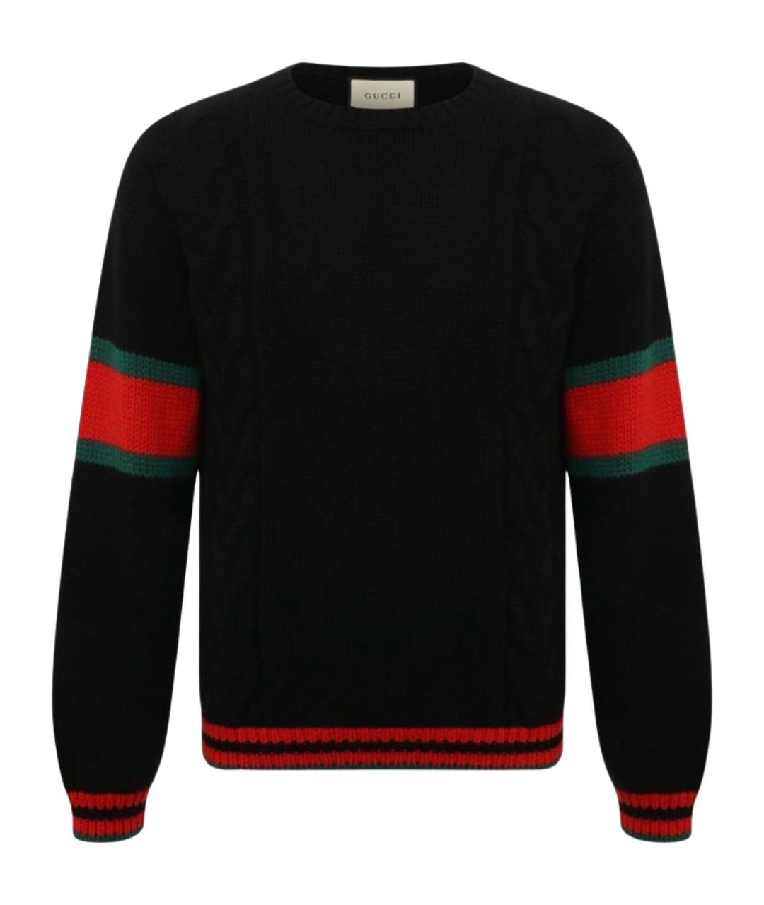 GUCCI Черный шерстяной джемпер / свитер, фото 1