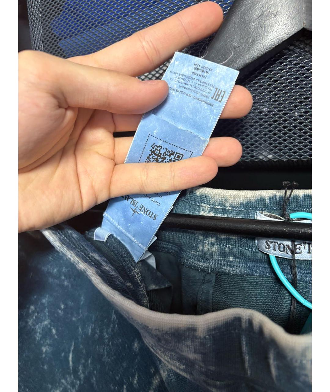 STONE ISLAND Синие хлопковые шорты, фото 3
