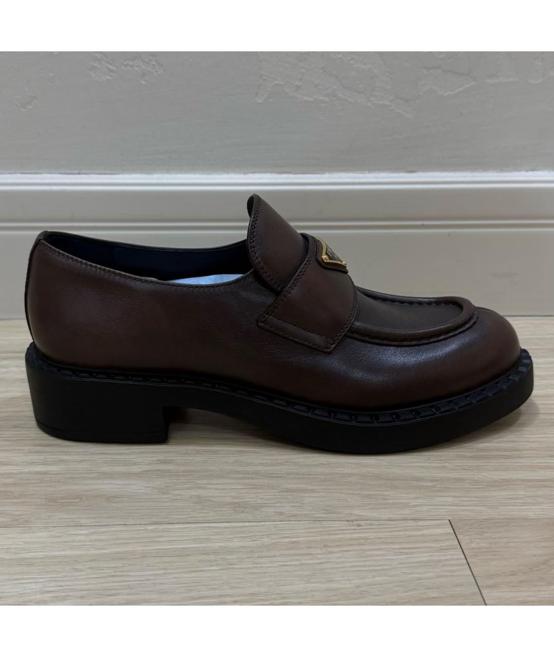 PRADA Коричневые кожаные лоферы, фото 9