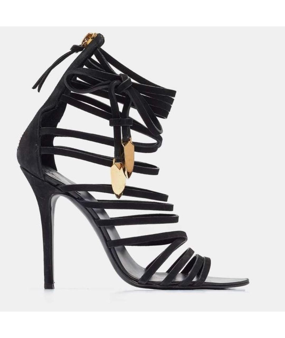 GIUSEPPE ZANOTTI DESIGN Черные замшевые босоножки, фото 9