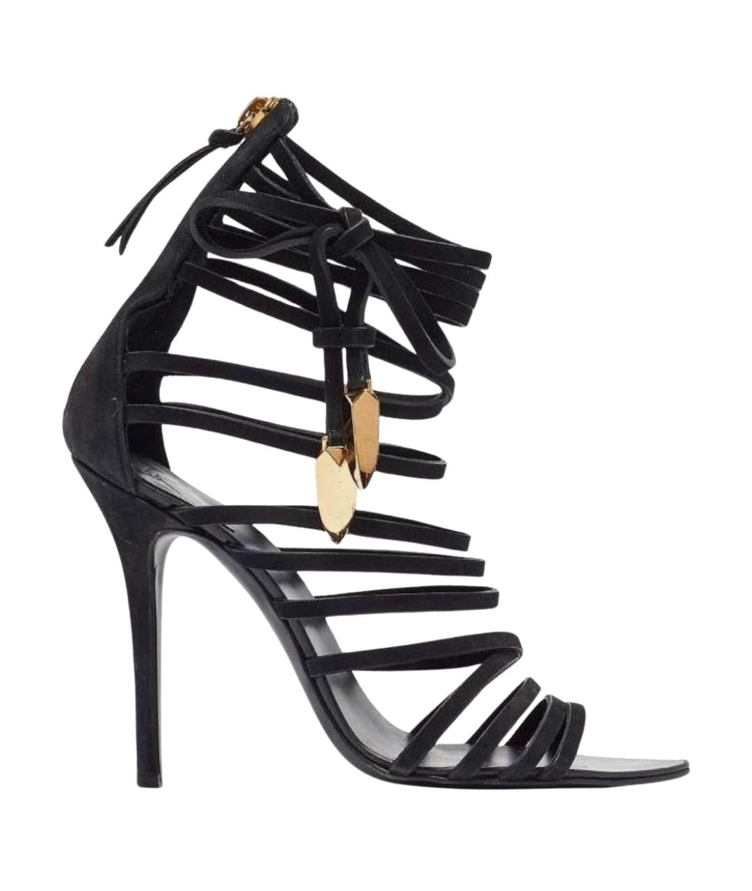 GIUSEPPE ZANOTTI DESIGN Черные замшевые босоножки, фото 1