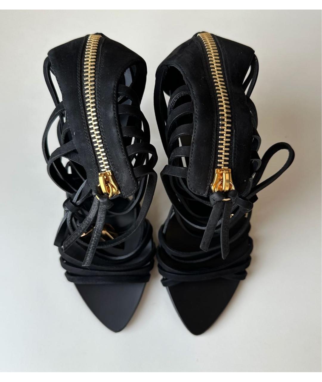 GIUSEPPE ZANOTTI DESIGN Черные замшевые босоножки, фото 2