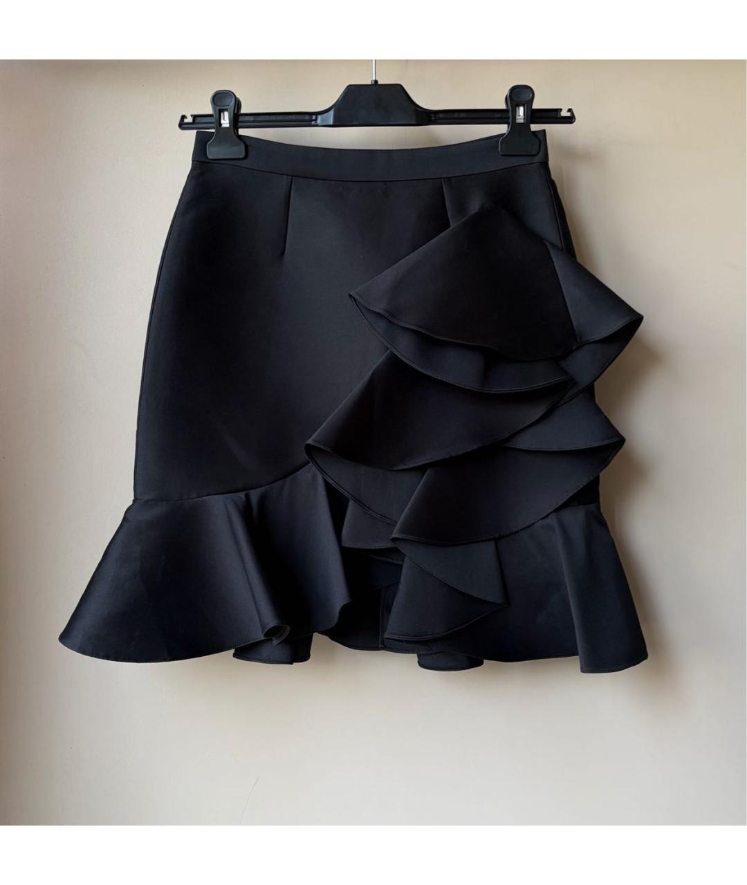 STELLA MCCARTNEY Черная хлопковая юбка мини, фото 2