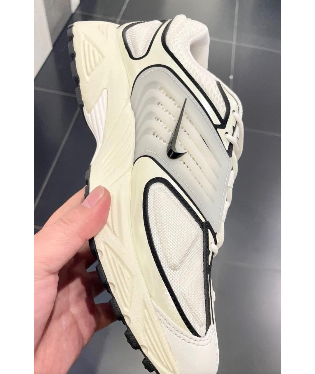 NIKE Белые текстильные низкие кроссовки / кеды, фото 8