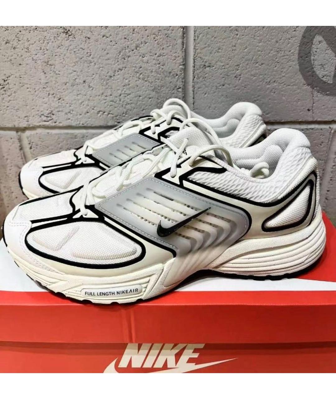 NIKE Белые текстильные низкие кроссовки / кеды, фото 5