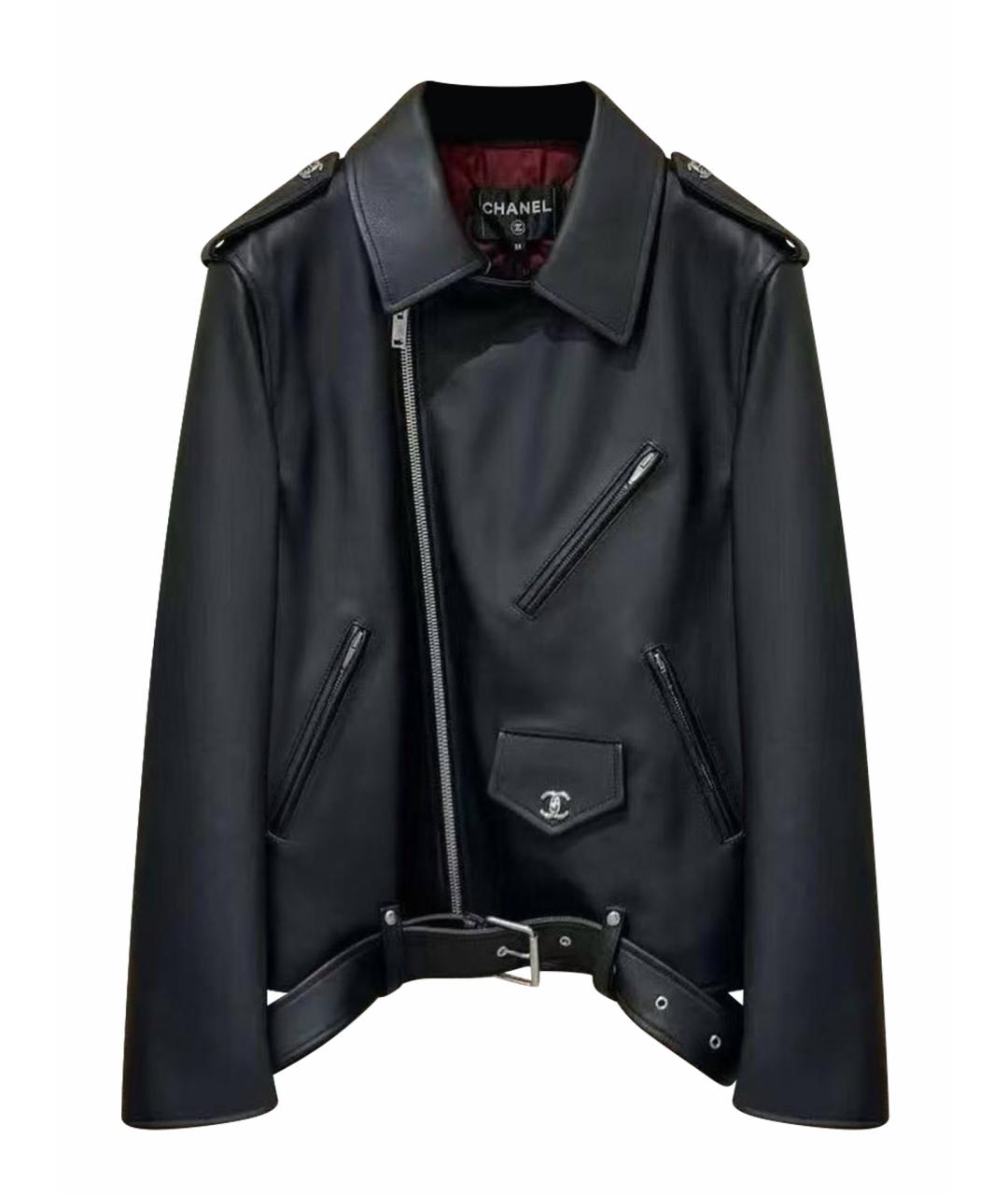 CHANEL Черная кожаная куртка, фото 1