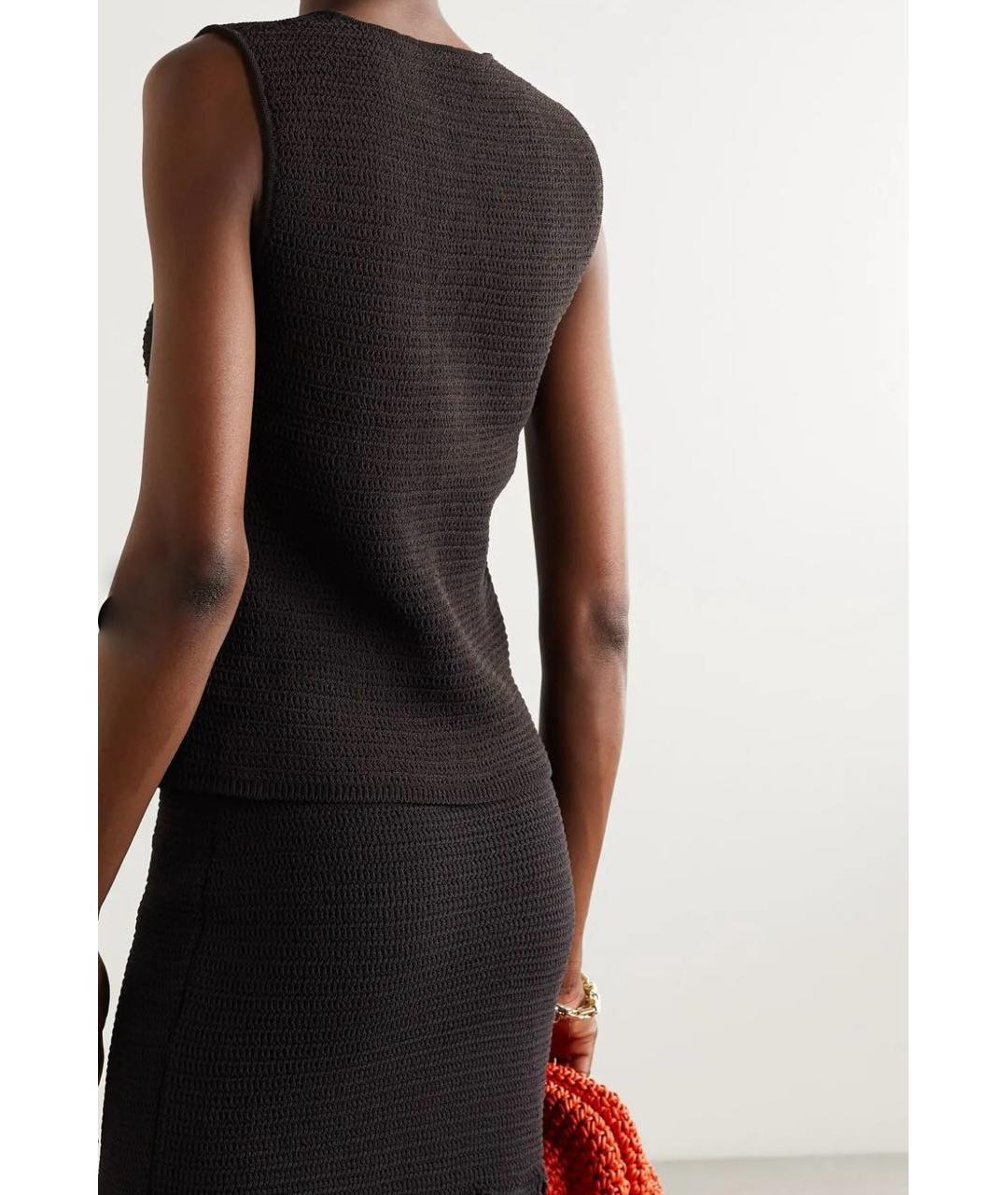 BOTTEGA VENETA Коричневая хлопко-эластановая майка, фото 7