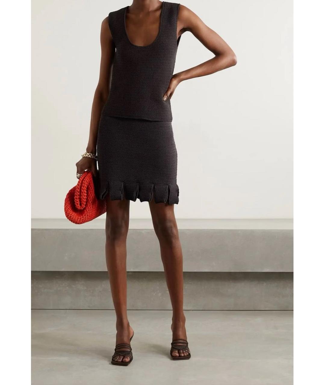 BOTTEGA VENETA Коричневая хлопко-эластановая майка, фото 6