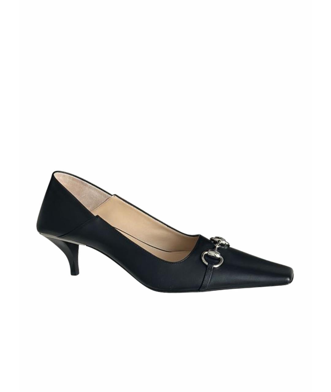 GUCCI Черные кожаные туфли, фото 9