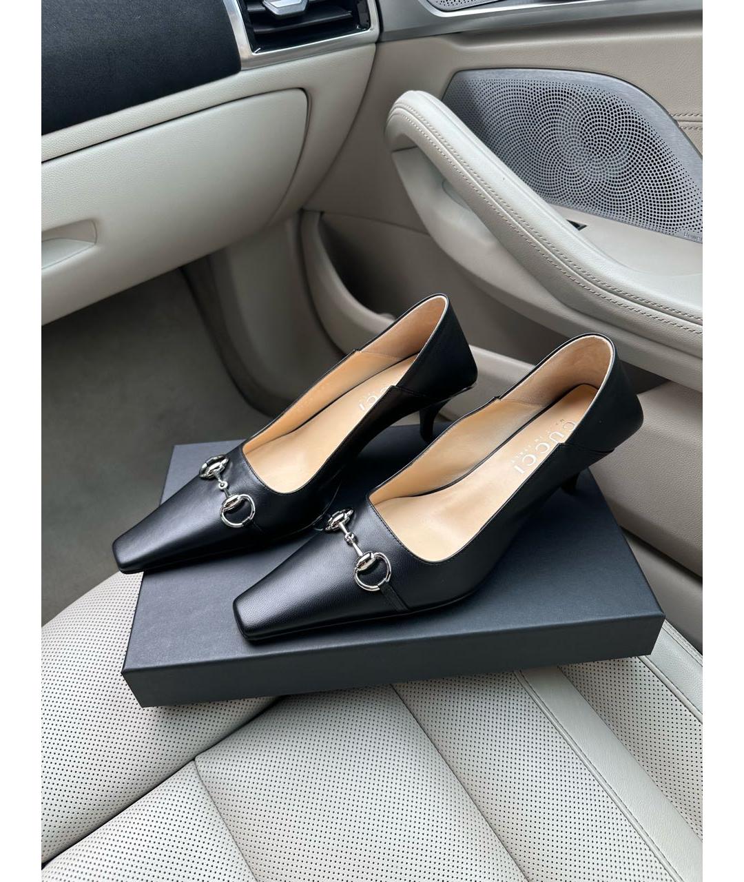 GUCCI Черные кожаные туфли, фото 5