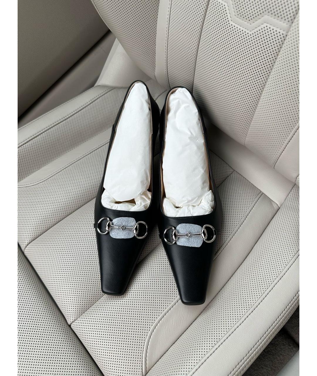 GUCCI Черные кожаные туфли, фото 4