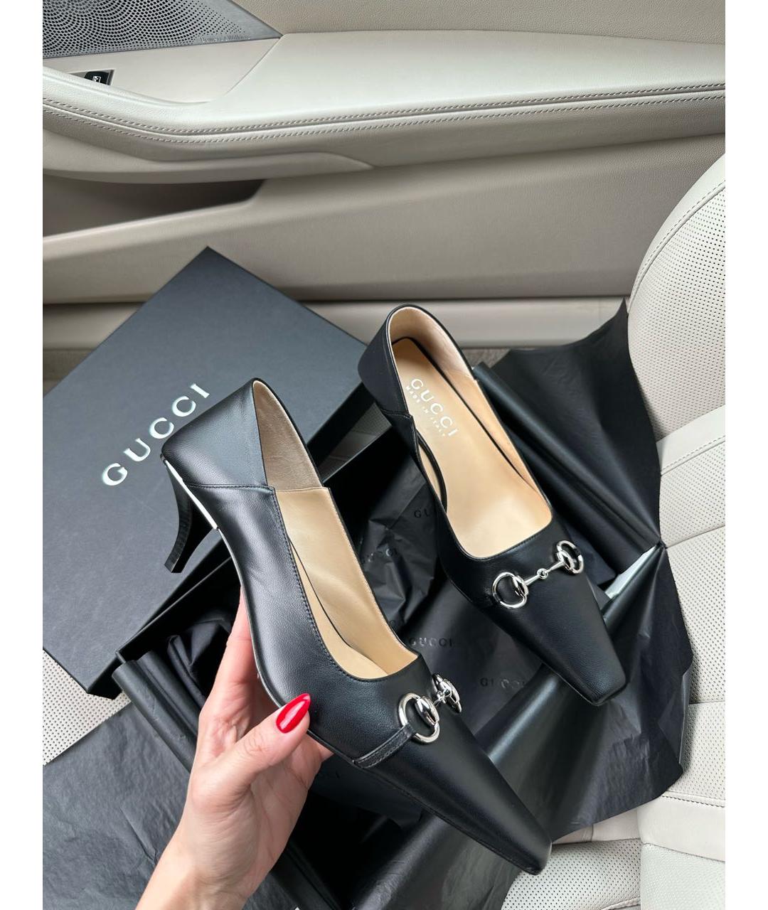 GUCCI Черные кожаные туфли, фото 7