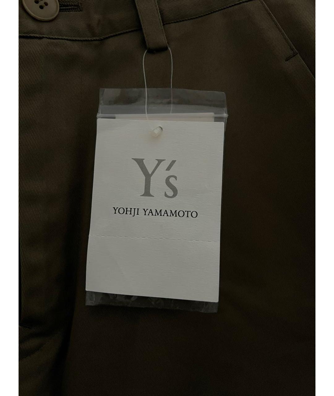YOHJI YAMAMOTO Хаки хлопковые брюки широкие, фото 3