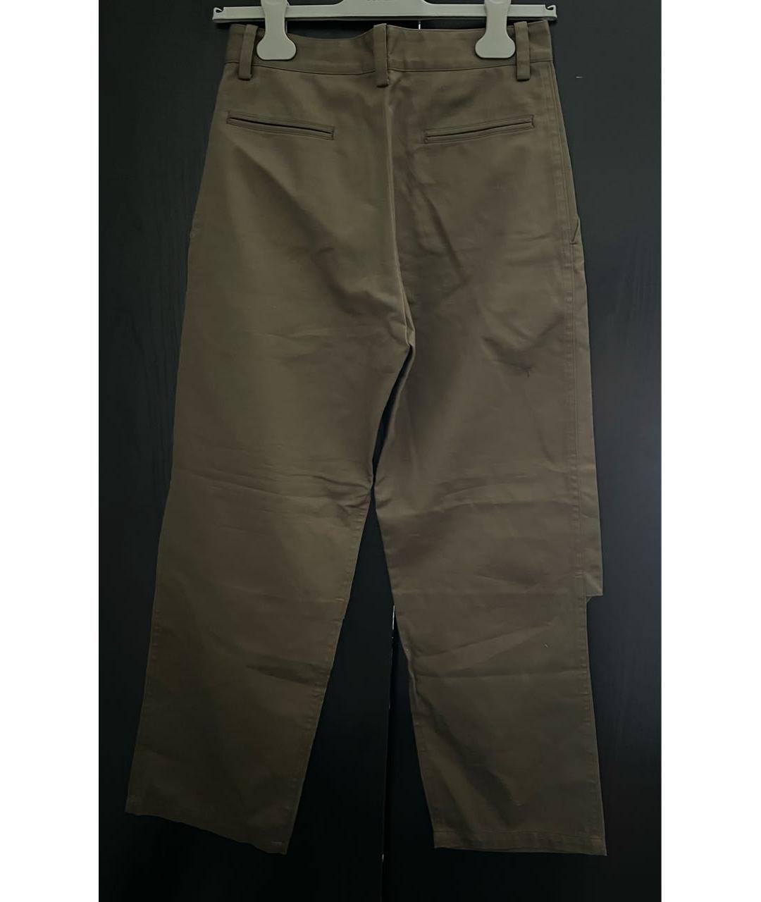 YOHJI YAMAMOTO Хаки хлопковые брюки широкие, фото 2